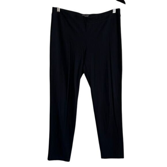 Eileen Fisher Pull On Slim Straight Pants in Black - S - Picture 1 of 5